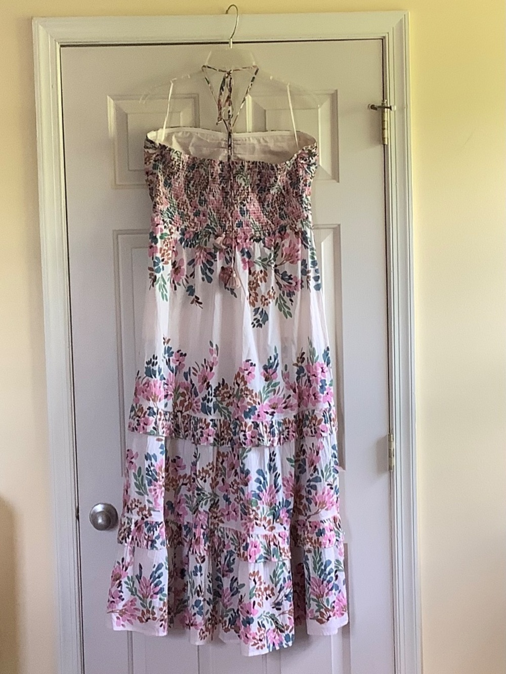 Figue June Floral Cotton Halterneck Maxi Dress Confetti Floral Beige SZ XL - Picture 7 of 16